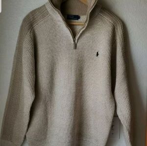 Polo Ralph Lauren Mens Half Zipper Sweater 70% Cotton 30% Wool